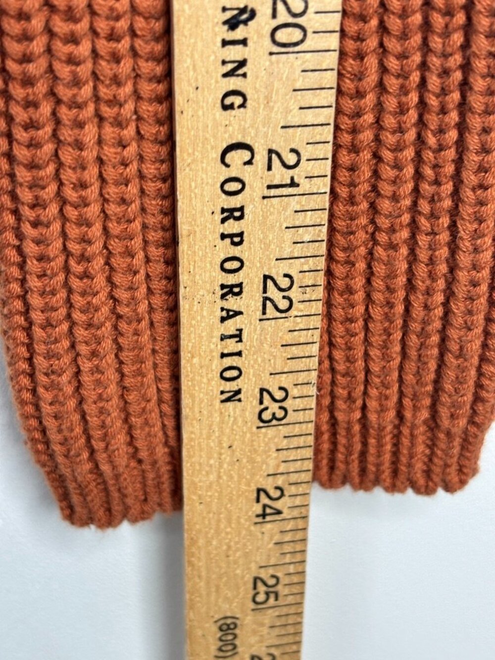 Quince 100% Organic Cotton Fisherman Crew Neck Sweater S Rust Brown Ribbed Knit - Picture 9 of 9